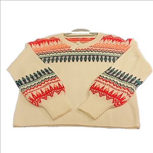 NWT Womens Cream Fairisle Crewneck GAP sweater Size Small